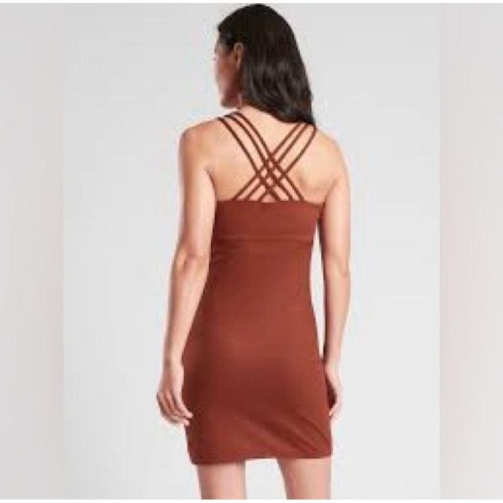 Athleta Hyper Focused Bra Dress Powervita Rust Strappy Back Mini‎ Dress Medium - Picture 2 of 13